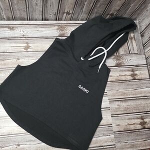 SAS Black Sleeveless Hoodie Top